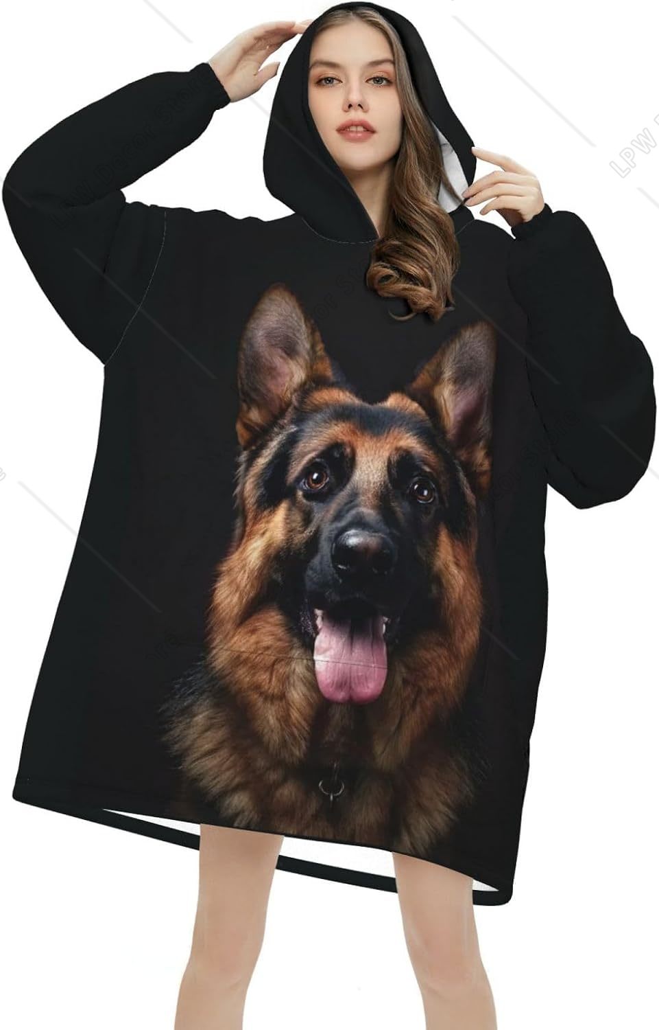 Sherpa Hoodie Fleece - Draagbare deken met capuchon voor honden,