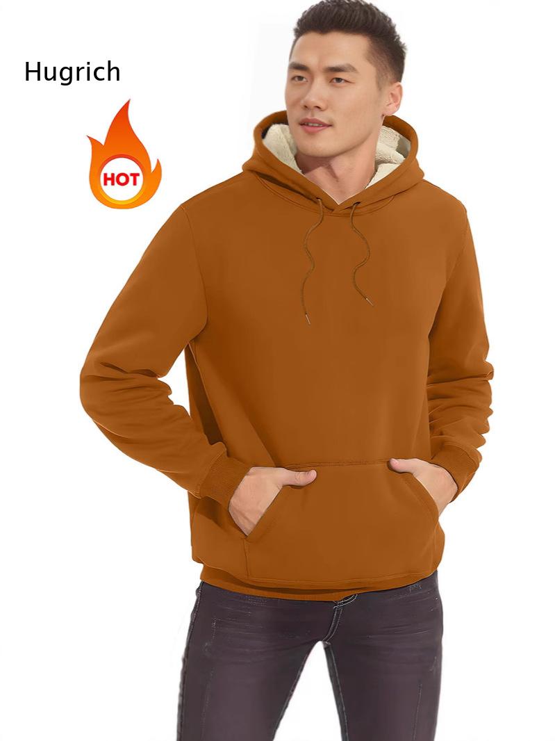 Sherpa Hoodie Fleece - Heren Sherpa-gevoerde hoodie met trekkoord, kangoeroezak,