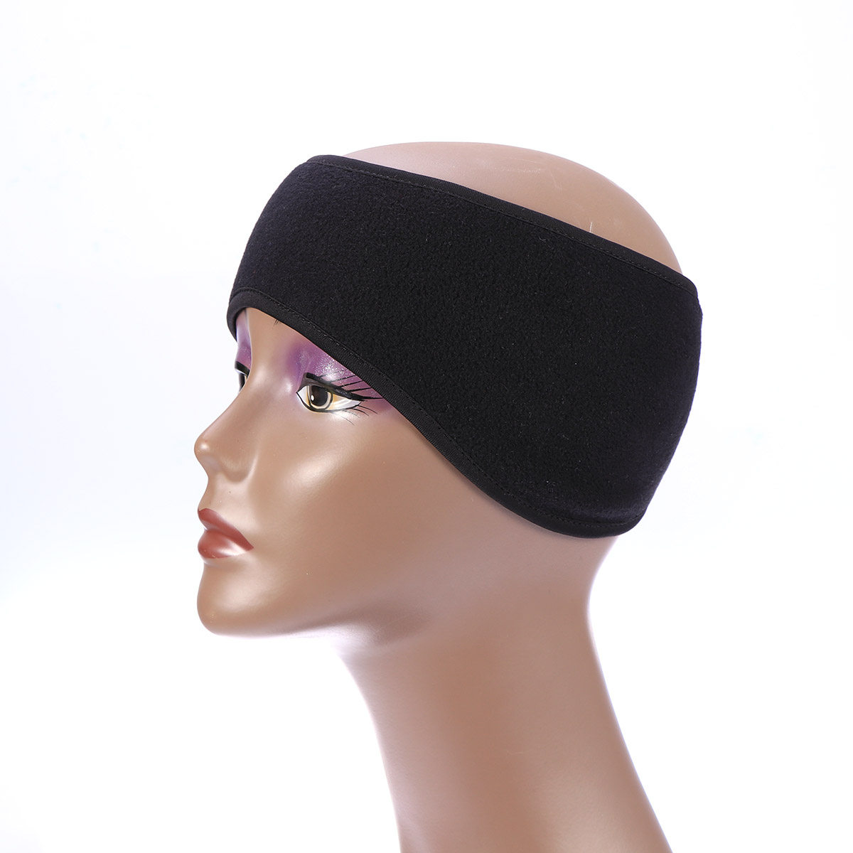 Fleece Ear Warmer Band - Unisex zwarte oorwarmer hoofdband fleece thermische