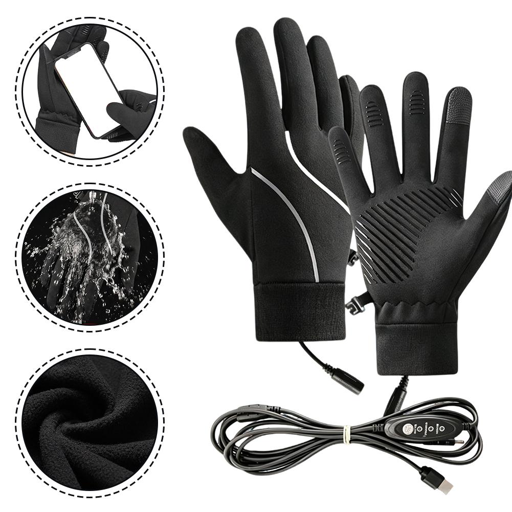 Touch Screen Gloves - Oplaadbare, verwarmde handschoenen, winterfleece, warm, touchscreen-compatibel,