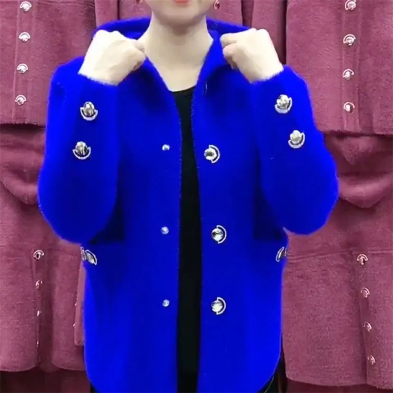 Wool Coat Peacoat - NIEUWE Middelbare Leeftijd Ouderen Moeder Imitatie