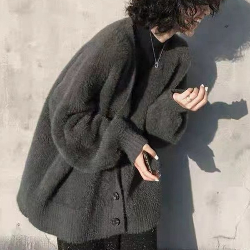 Wool Coat Peacoat - Imitatie Mink Fleece Trui Top Nieuwe