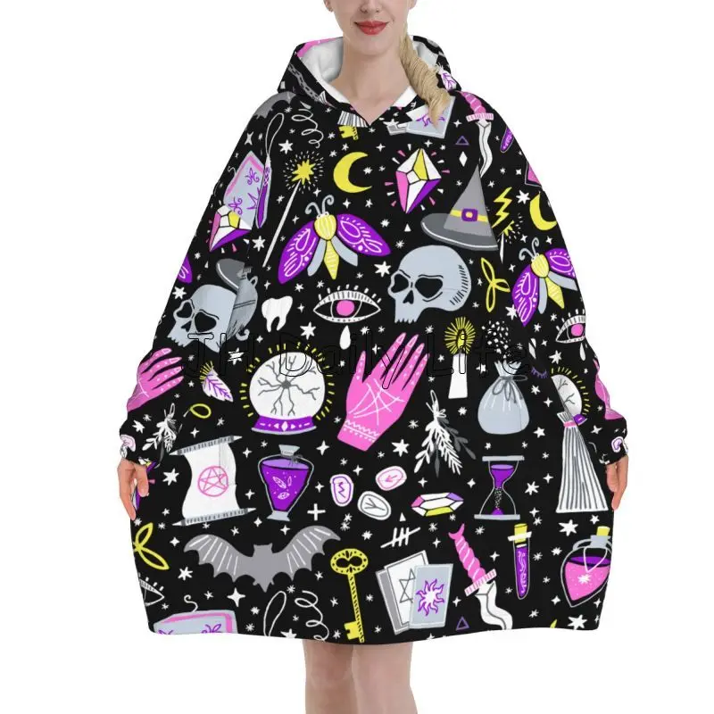 Magic Witchy Goth Oversized De - Sherpa Hoodie Fleece recensie en prijs